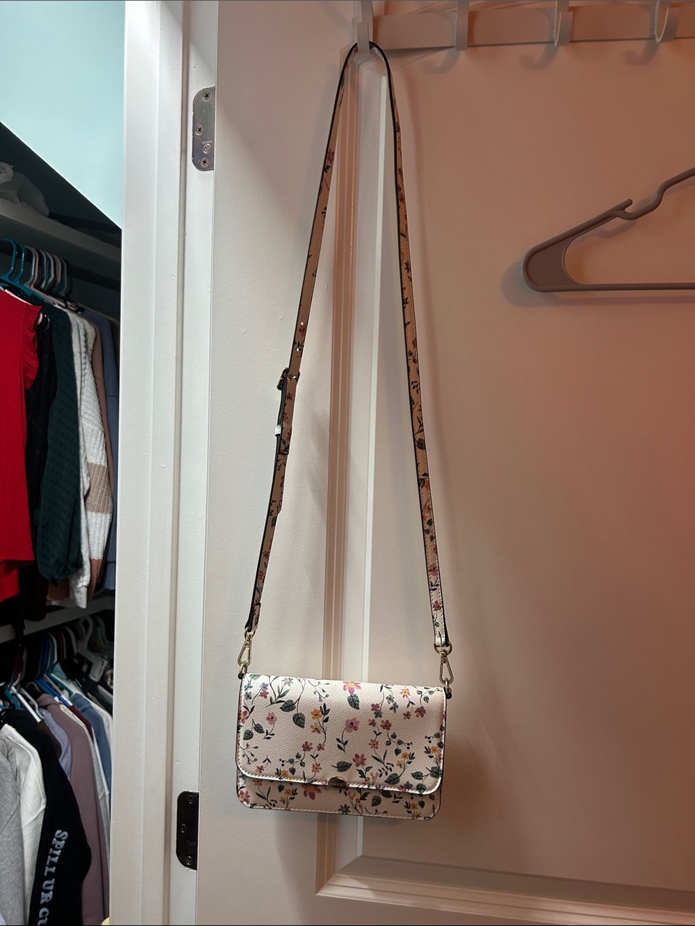 Floral Crossbody Bag in white